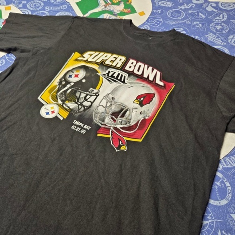 Pittsburgh Steelers Arizona Cardinals Super Bowl XLIII T-Shirt Men XL NFL Black
